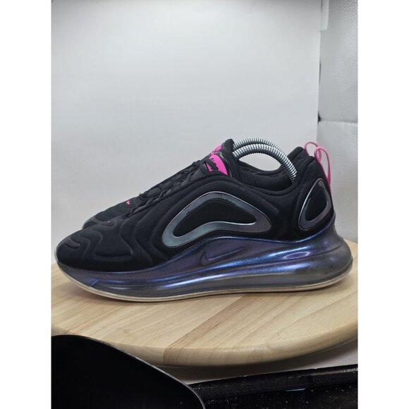 Nike Air Max 720 Sneakers Womens Size 10 Black/Laser Fuchsia Comfort CD2047-001 - Picture 1 of 9